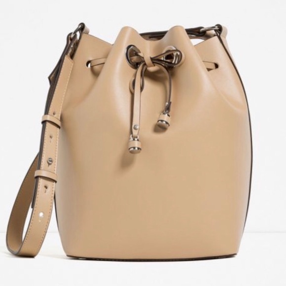 Zara Handbags - Zara drawstring tan bag